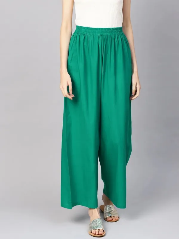 Green_Wide_Leg_Pants_for_Women