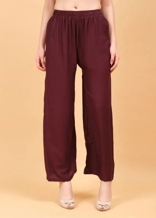 Maroon_Wide_Leg_Pants_for_Women