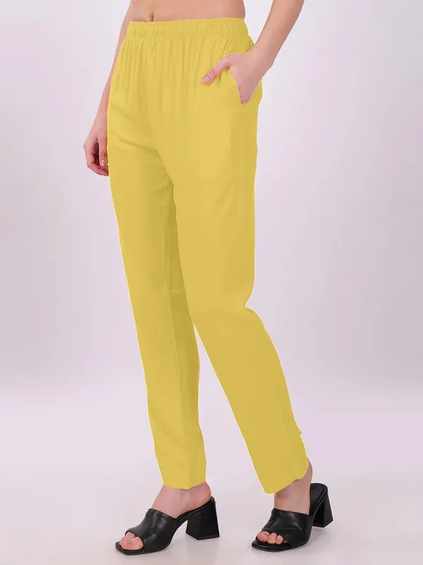 Yellow_Straight_Fit_Pants_for_Women