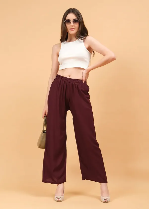 Maroon_Wide_Leg_Pants_for_Women