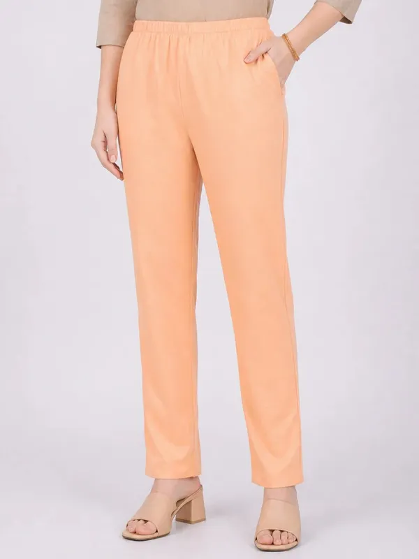 Peach_Straight_Fit_Trousers_for_Women