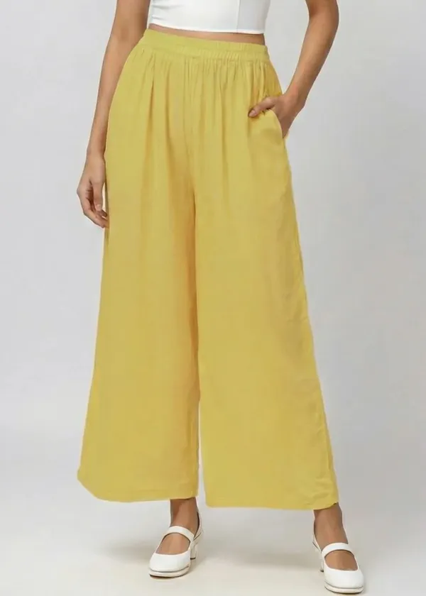 Yellow_Wide_Leg_Pants_for_Women