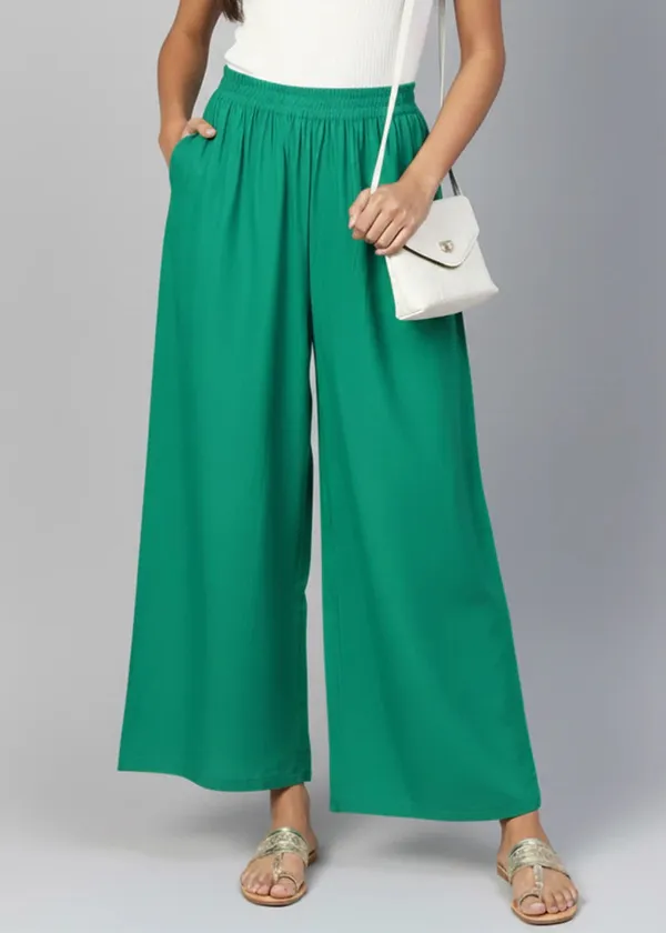 Green_Wide_Leg_Pants_for_Women