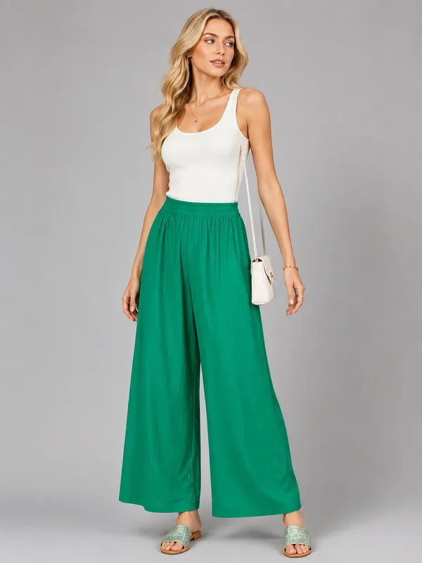 Green_Wide_Leg_Pants_for_Women