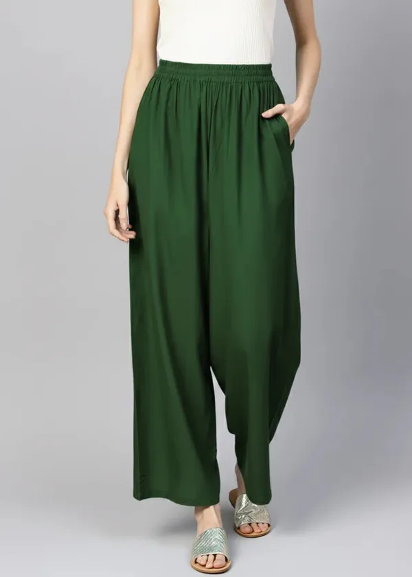 Green_Wide_Leg_Pants_for_Women