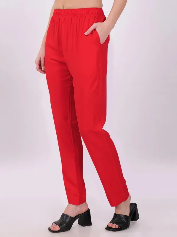 Red_Straight_Fit_Pants_for_Women