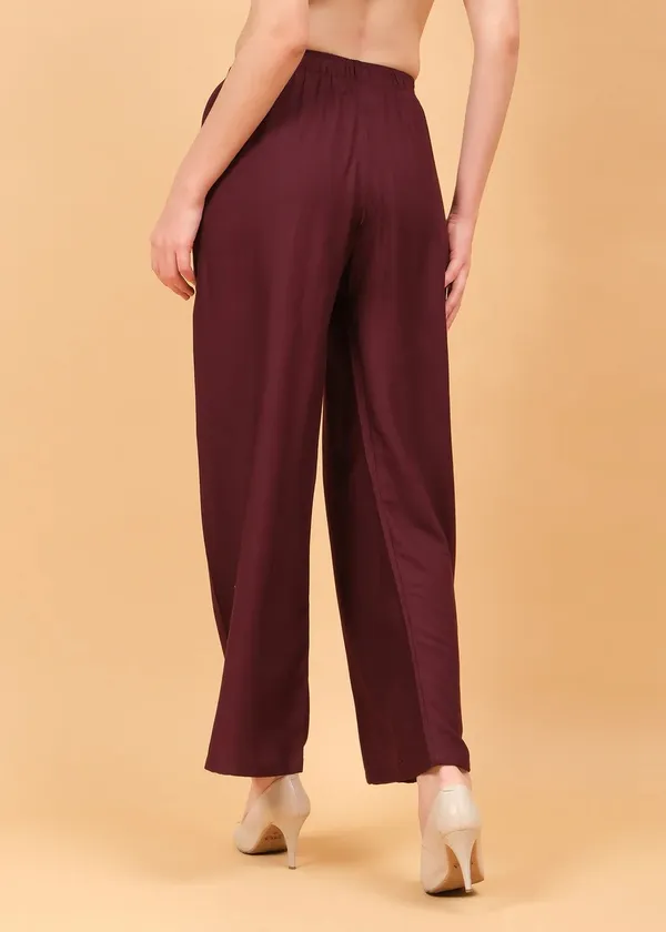 Maroon_Wide_Leg_Pants_for_Women