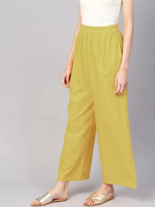 Yellow_Wide_Leg_Pants_for_Women