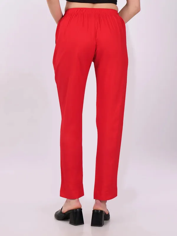 Red_Straight_Fit_Pants_for_Women