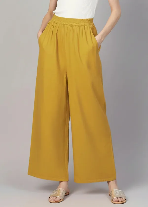 Yellow_Wide_Leg_Pants_for_Women