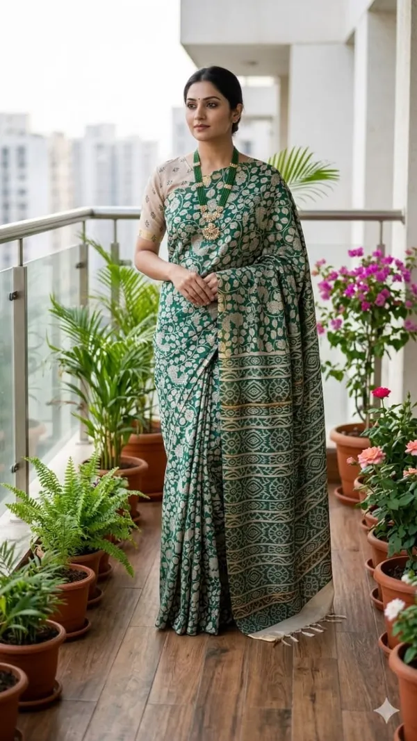 malwari_tussar_Kalamkari_print_saree