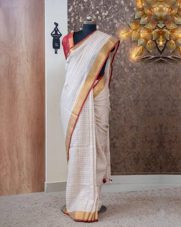 pure_linen_by_linen_mini_check_Saree