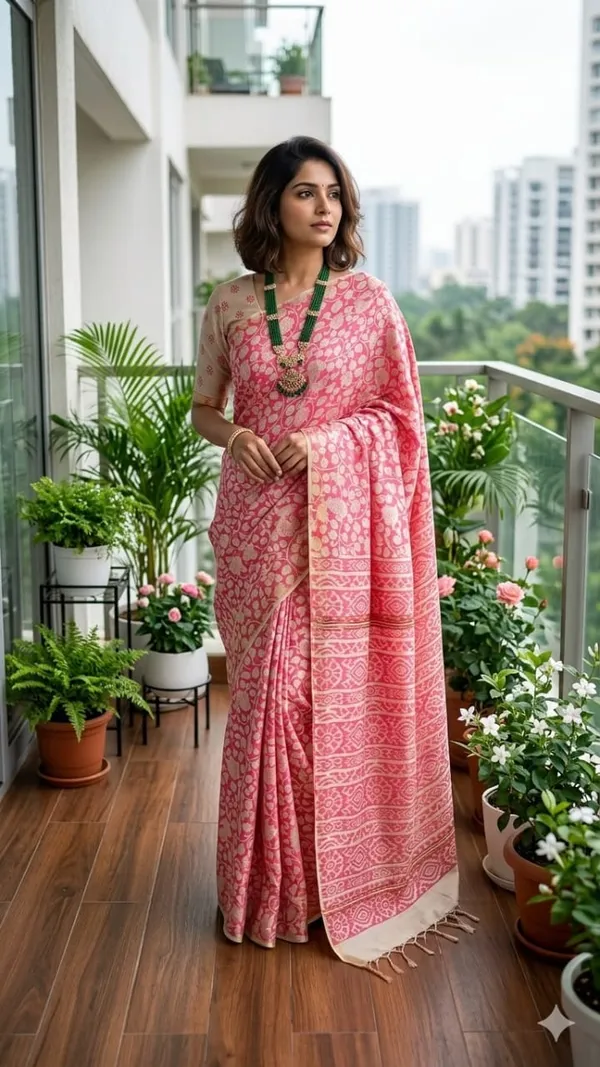 malwari_tussar_Kalamkari_print_saree