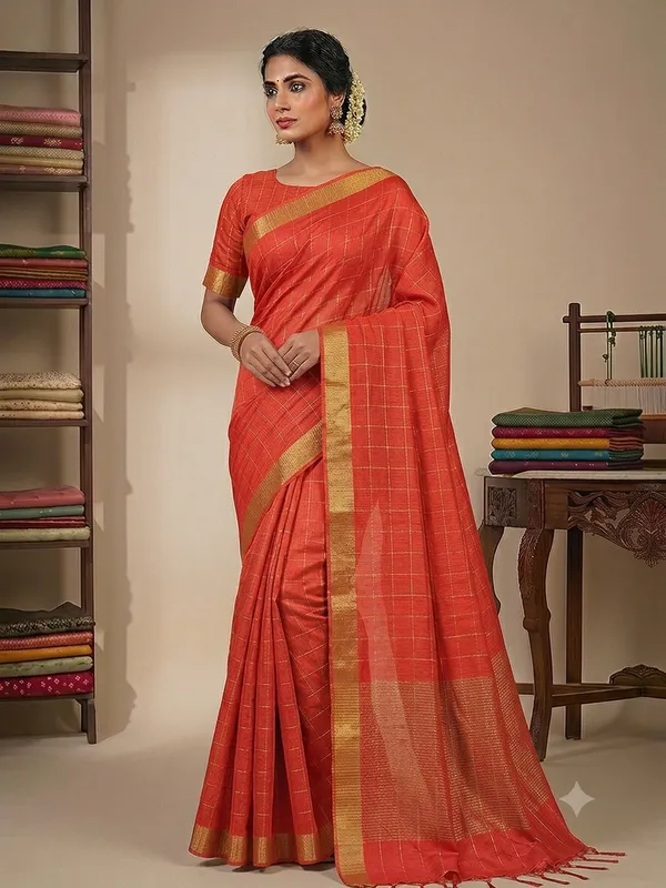 handloom_Kota_slub_check_Saree