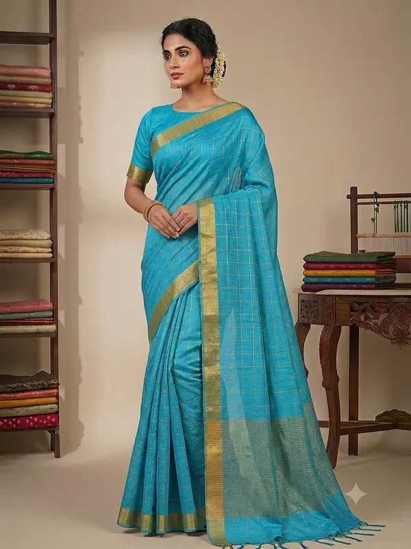 handloom_Kota_slub_check_Saree