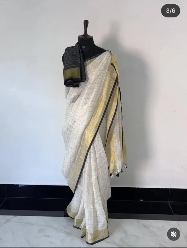 pure_linen_by_linen_mini_check_Saree