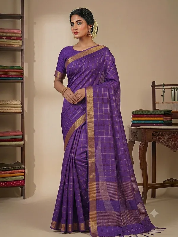 handloom_Kota_slub_check_Saree