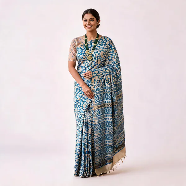 Blue_Pure_Malwari_Cotton_Kalamkari_Print_Saree_For_Women