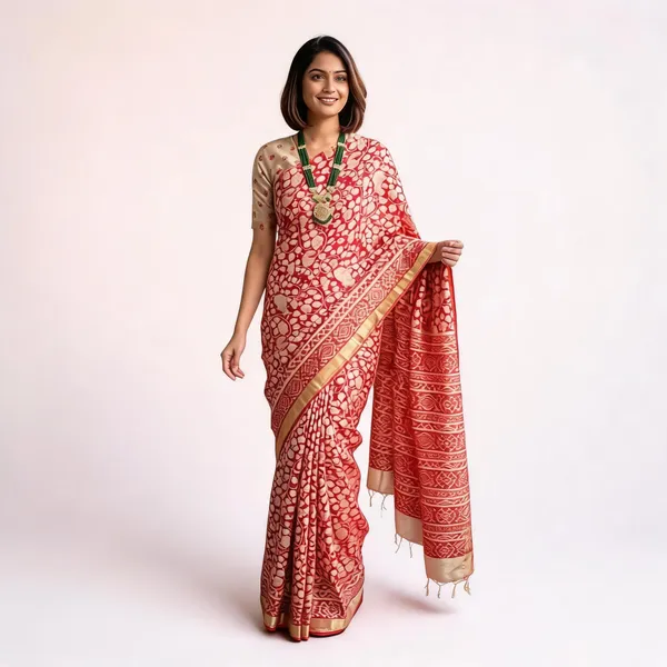 Red_Pure_Malwari_Cotton_Kalamkari_Print_Saree_For_Women