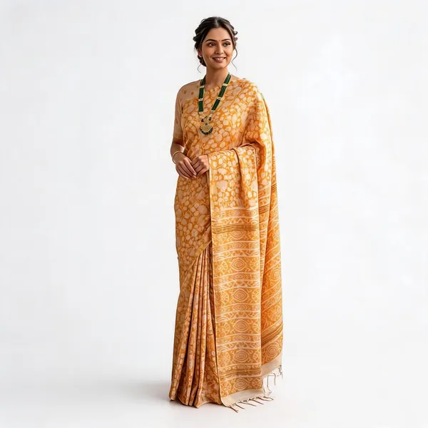 Mustard_Pure_Malwari_Cotton_Kalamkari_Print_Saree_For_Women