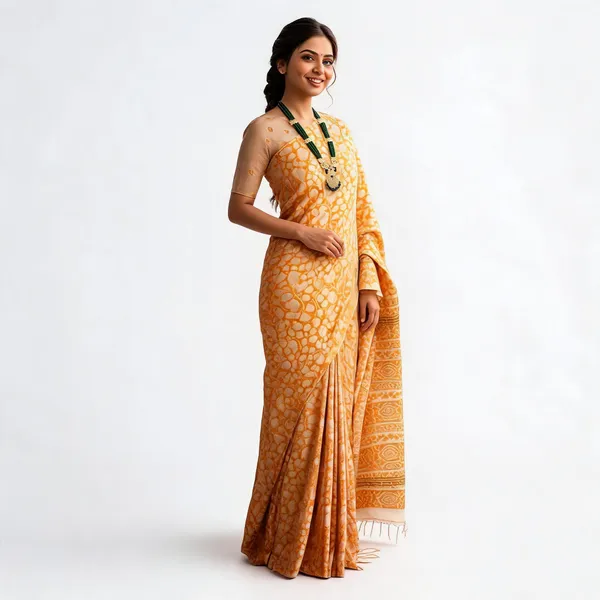 Mustard_Pure_Malwari_Cotton_Kalamkari_Print_Saree_For_Women