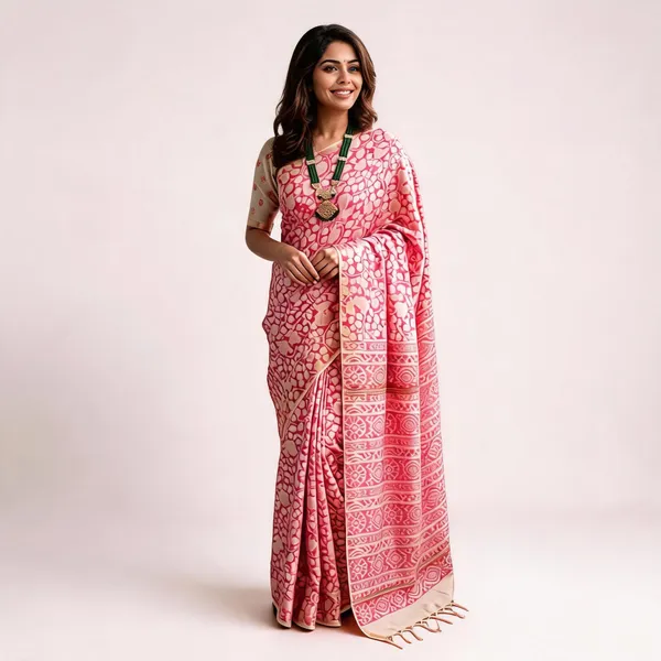 Pink_Pure_Malwari_Cotton_Kalamkari_Print_Saree_For_Women