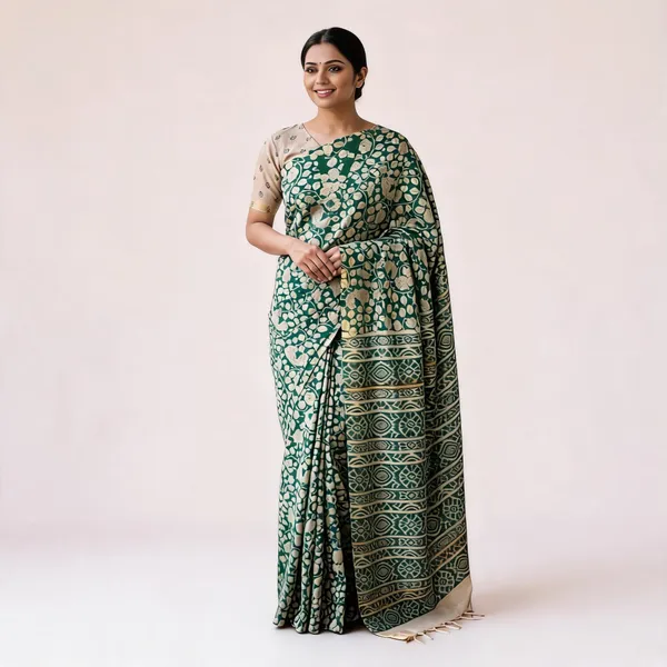 Green_Pure_Malwari_Cotton_Kalamkari_Print_Saree_For_Women