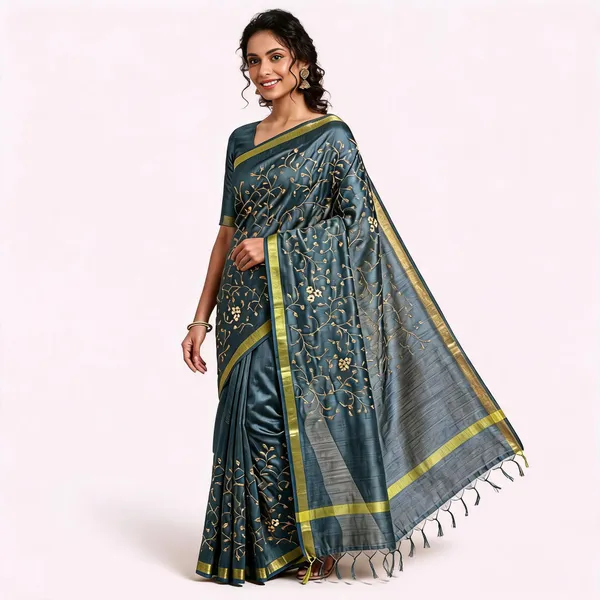 Grey_Kota_Silk_Embroidery_Saree_For_Women