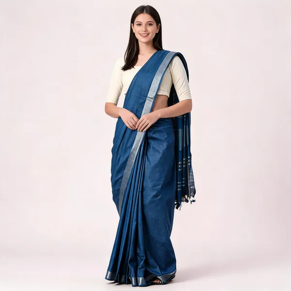Blue_50%_Cotton_And_50%_Linen_Saree_For_Women