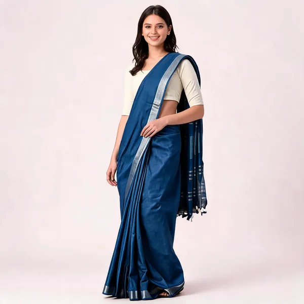 Blue_50%_Cotton_And_50%_Linen_Saree_For_Women