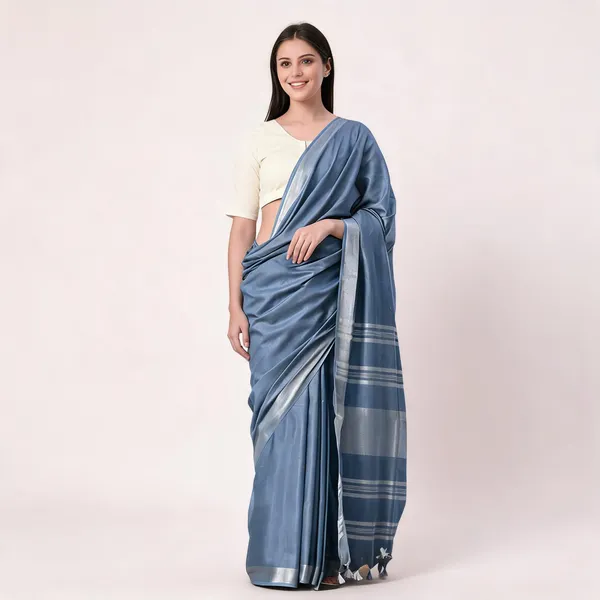 Blue_50%_Cotton_And_50%_Linen_Saree_For_Women