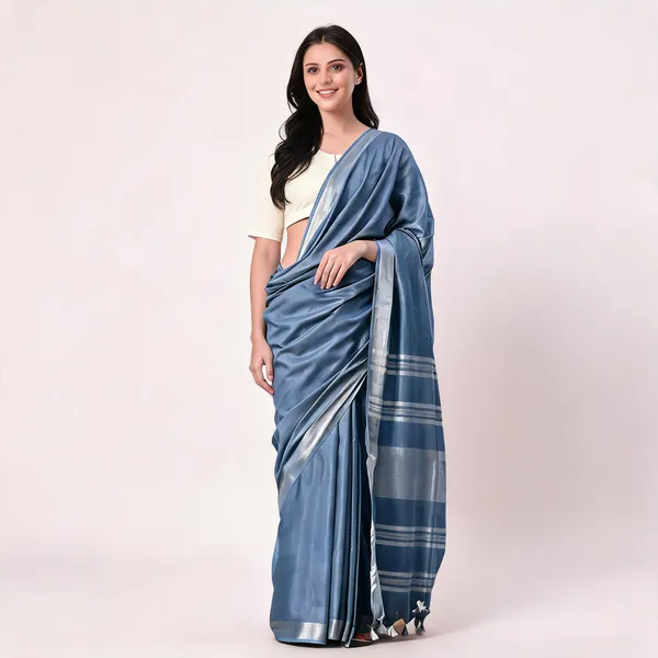 Blue_50%_Cotton_And_50%_Linen_Saree_For_Women