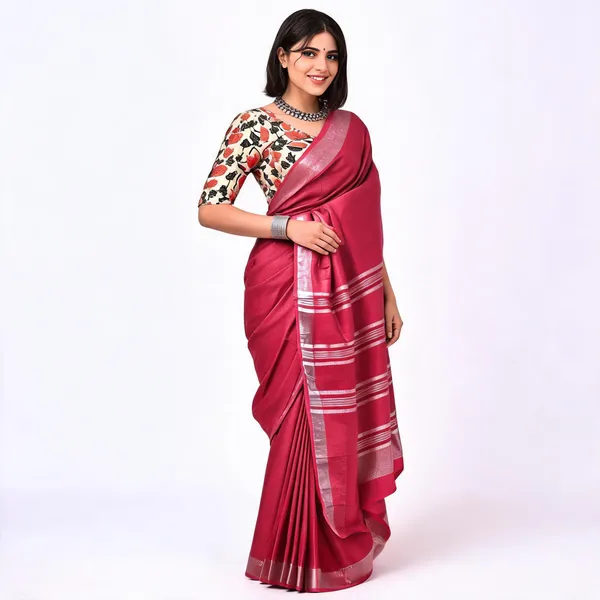 Pink_50%_Cotton_And_50%_Linen_Saree_For_Women