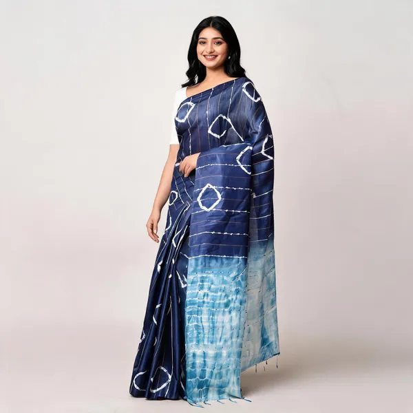 Blue_Katan_Staple_Shibori_Saree_For_Women