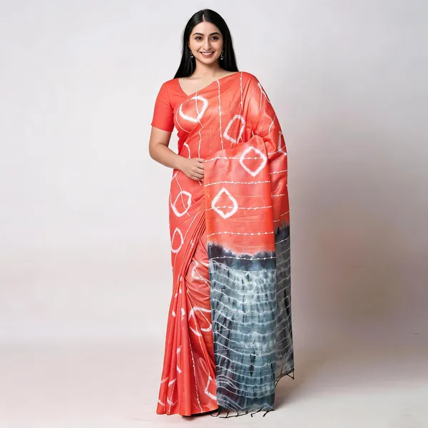 Coral_Katan_Staple_Shibori_Saree_For_Women