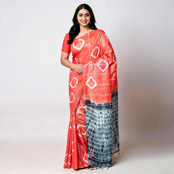 Coral_Katan_Staple_Shibori_Saree_For_Women