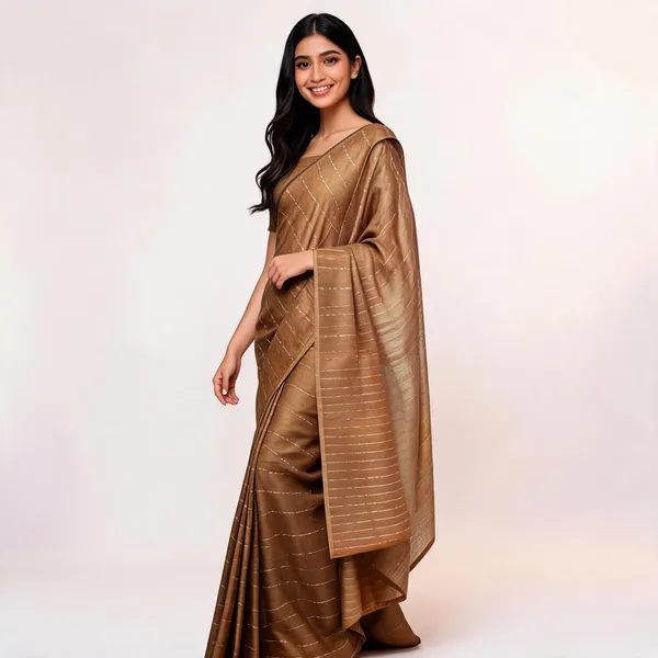 Brown_Katan_Staple_Shibori_Saree_For_Women