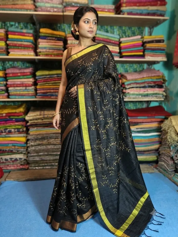 Kota_silk_embroidery_work_saree_black_colour