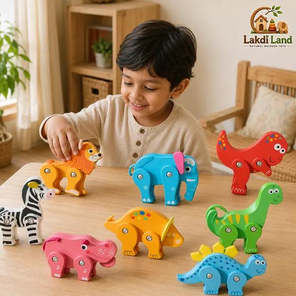 Lakdi_Land_Wooden_Forest_Zoo_Animal_Toy_Set