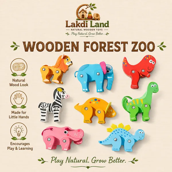 Lakdi_Land_Wooden_Forest_Zoo_Animal_Toy_Set