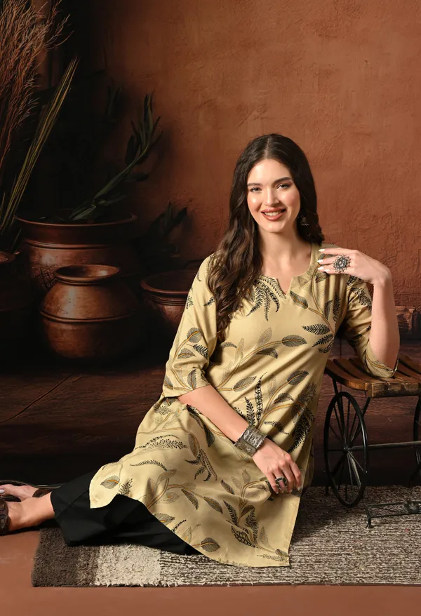 Beige_Rayon_Straight_Botanical_Print_Kurta_For_Women