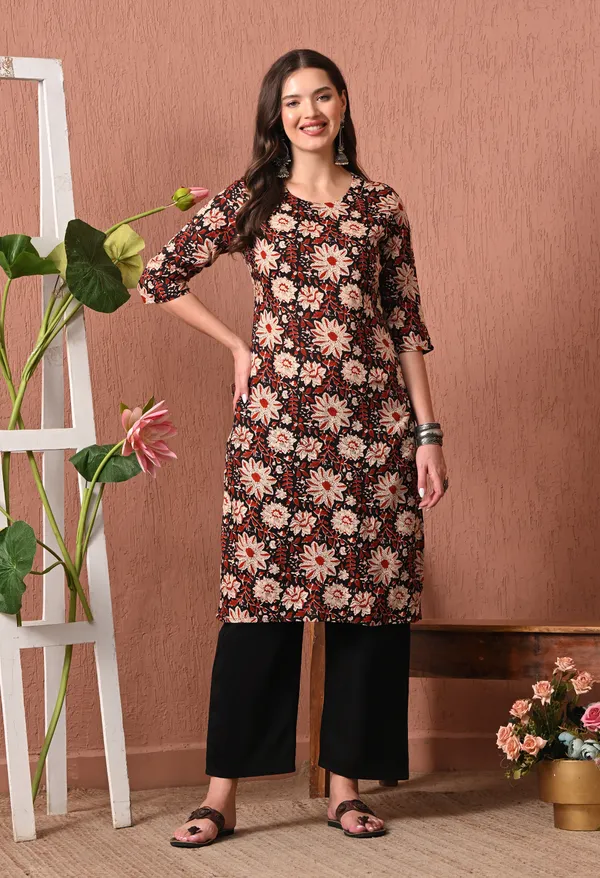 Black_Rayon_Straight_Floral_Print_Kurta_For_Women