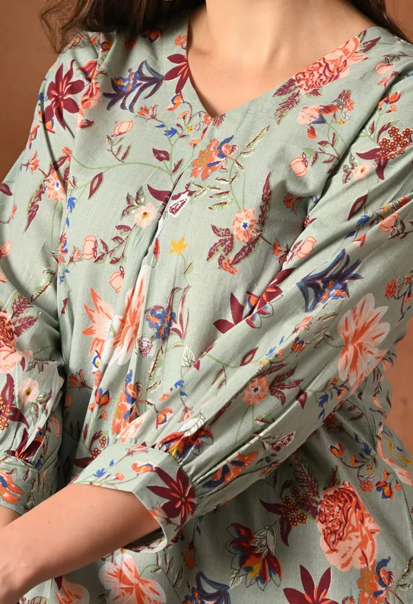 Sage_Green_Rayon_Straight_Floral_Print_Kurta_Set_For_Women
