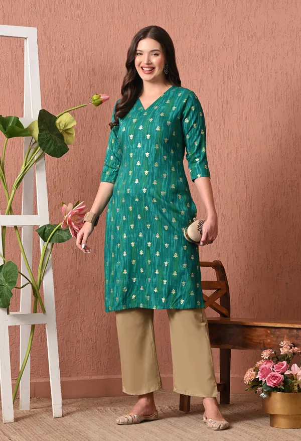 Green_Rayon_Straight_Floral_Print_Kurta_For_Women