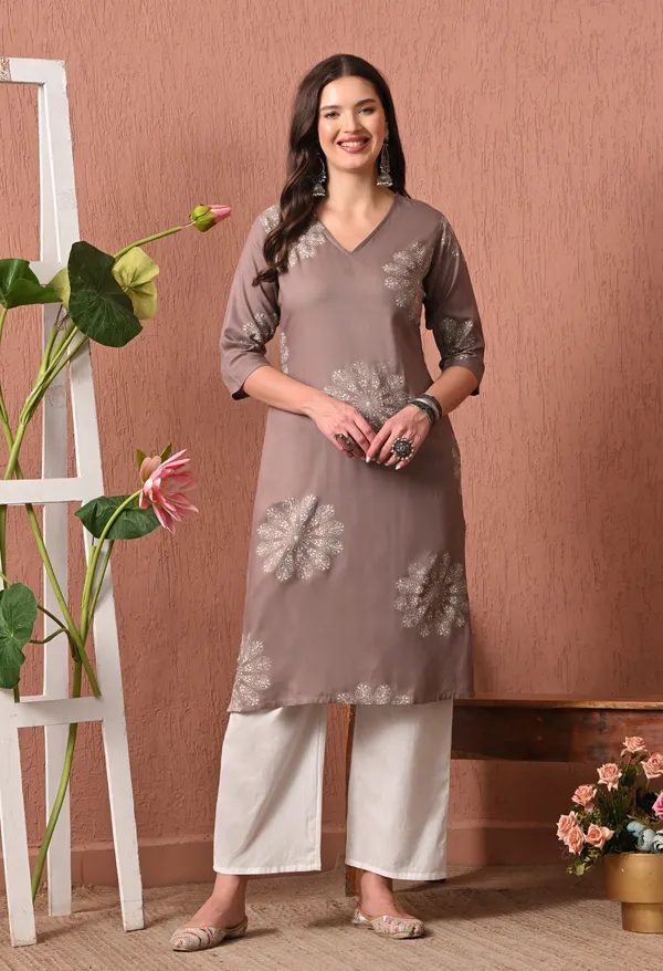 Mauve_Rayon_Straight_Embroidered_Kurta_For_Women