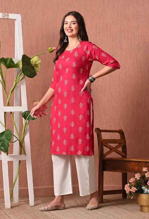 Pink_Rayon_Straight_Printed_Kurta_For_Women