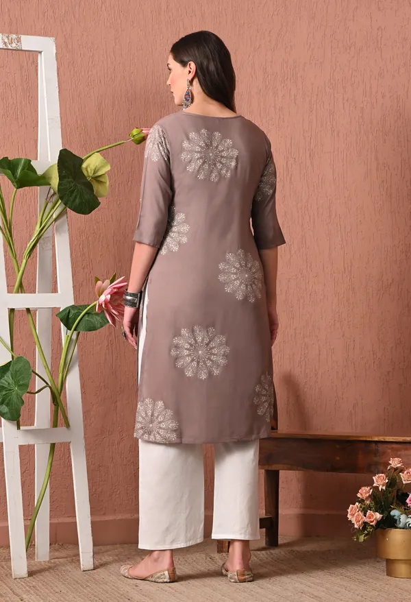 Mauve_Rayon_Straight_Embroidered_Kurta_For_Women