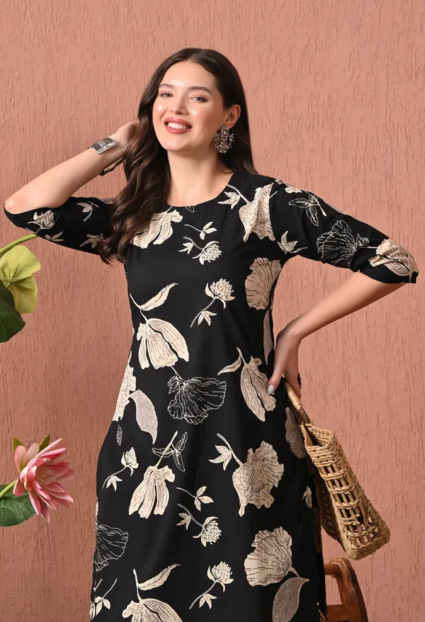 Black_Rayon_Straight_Floral_Print_Kurta_For_Women