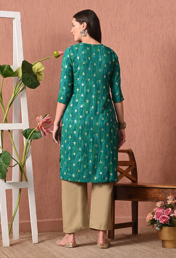 Green_Rayon_Straight_Floral_Print_Kurta_For_Women