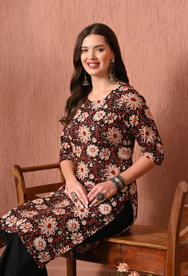 Black_Rayon_Straight_Floral_Print_Kurta_For_Women